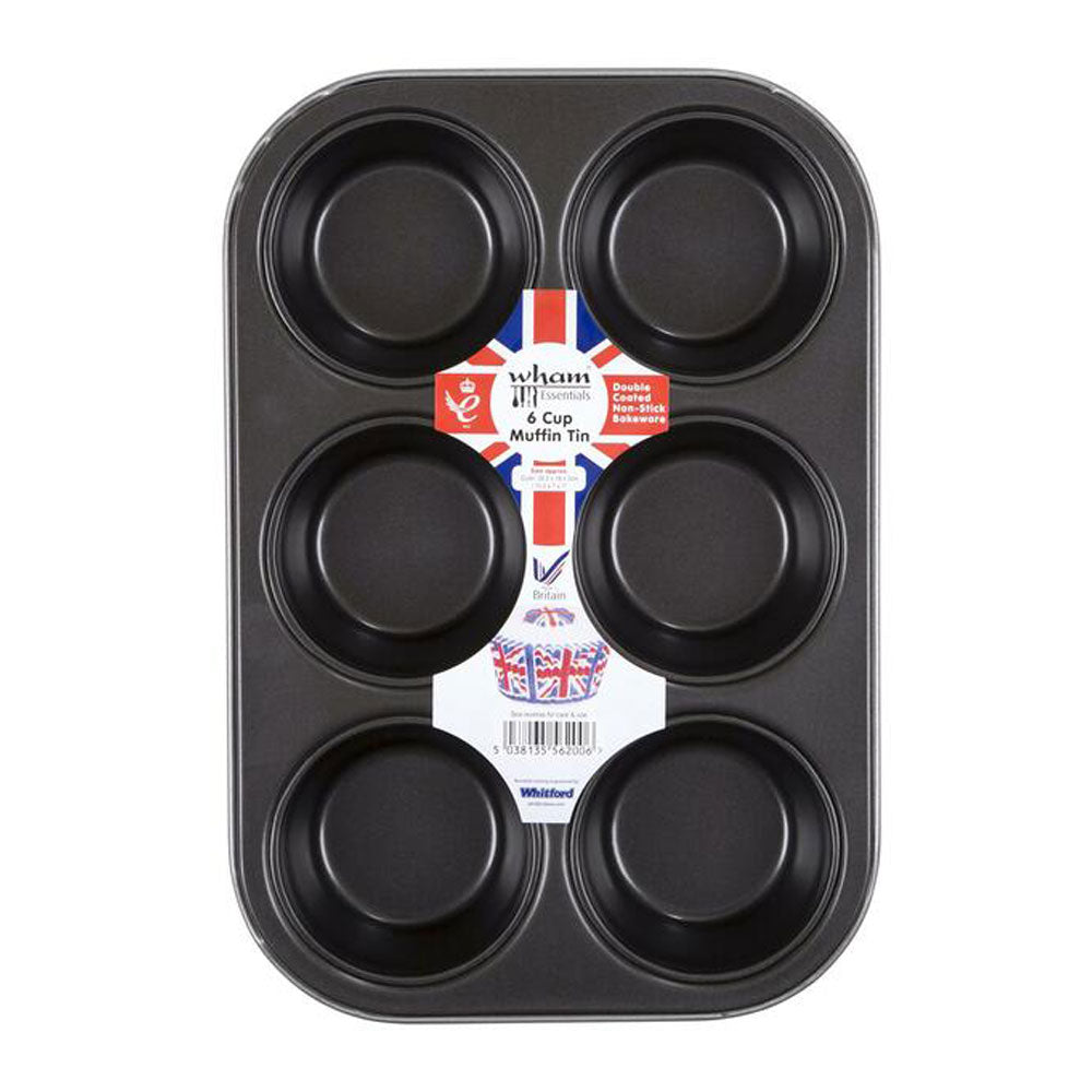 Wham-Essentials-6-Cup-Muffin-Tin-Black Wham-Essentials-6-Cup-Muffin-Tin-Black